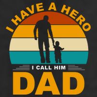 I Have A Hero I Call Him Dad Retro Sunset 7 Panel Mesh Trucker Snapback Hat