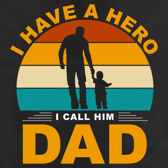 I Have A Hero I Call Him Dad Retro Sunset 7 Panel Mesh Trucker Snapback Hat