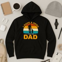 I Have A Hero I Call Him Dad Retro Sunset Hoodie