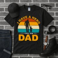 I Have A Hero I Call Him Dad Retro Sunset Tall T-Shirt