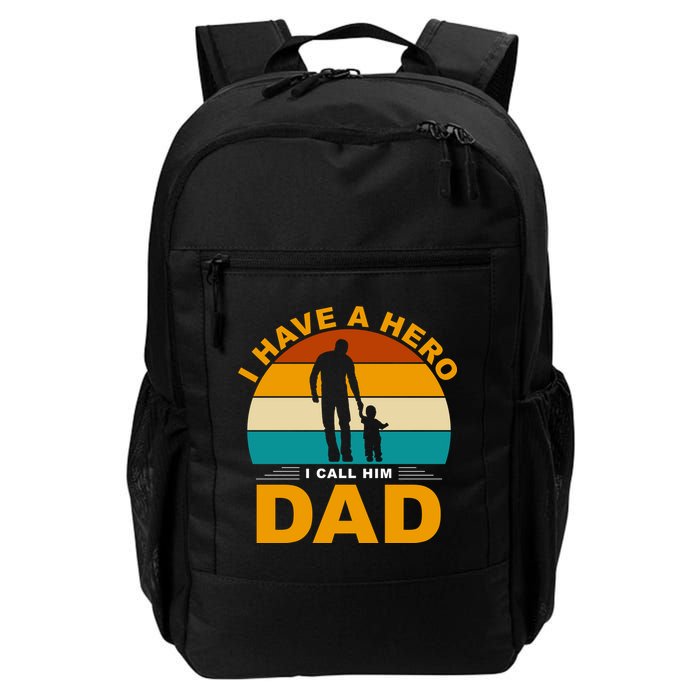 I Have A Hero I Call Him Dad Retro Sunset Backpack