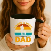 I Have A Hero I Call Him Dad Retro Sunset Mug