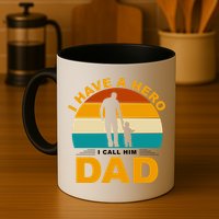 I Have A Hero I Call Him Dad Retro Sunset Mug