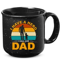 I Have A Hero I Call Him Dad Retro Sunset 15oz Campfire Ceramic Mug