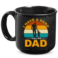 I Have A Hero I Call Him Dad Retro Sunset 15oz Campfire Ceramic Mug
