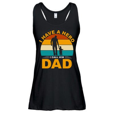 I Have A Hero I Call Him Dad Retro Sunset Ladies Essential Flowy Tank