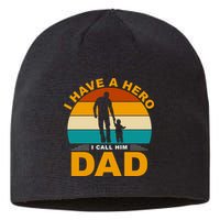 I Have A Hero I Call Him Dad Retro Sunset Sustainable Beanie
