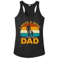 I Have A Hero I Call Him Dad Retro Sunset Ladies PosiCharge Competitor Racerback Tank