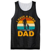 I Have A Hero I Call Him Dad Retro Sunset Mesh Reversible Basketball Jersey Tank