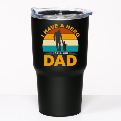 I Have A Hero I Call Him Dad Retro Sunset Tumbler