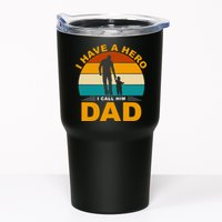 I Have A Hero I Call Him Dad Retro Sunset Tumbler