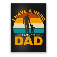 I Have A Hero I Call Him Dad Retro Sunset Poster