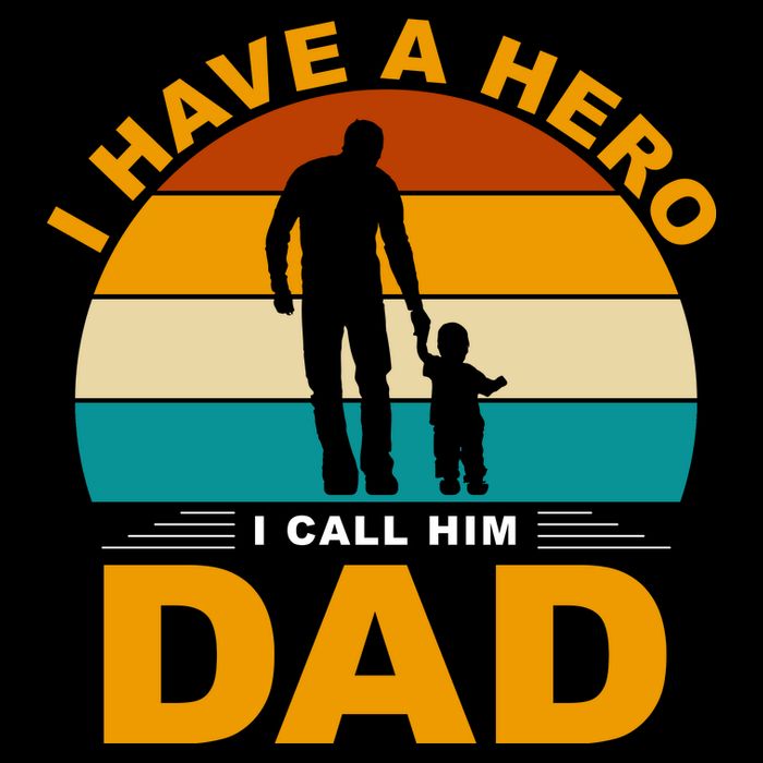 I Have A Hero I Call Him Dad Retro Sunset Poster