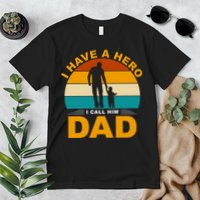 I Have A Hero I Call Him Dad Retro Sunset Premium T-Shirt