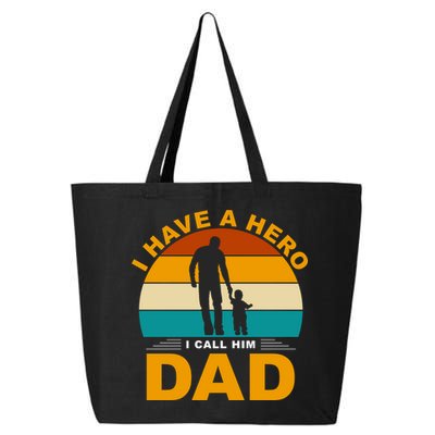 I Have A Hero I Call Him Dad Retro Sunset 25L Jumbo Tote