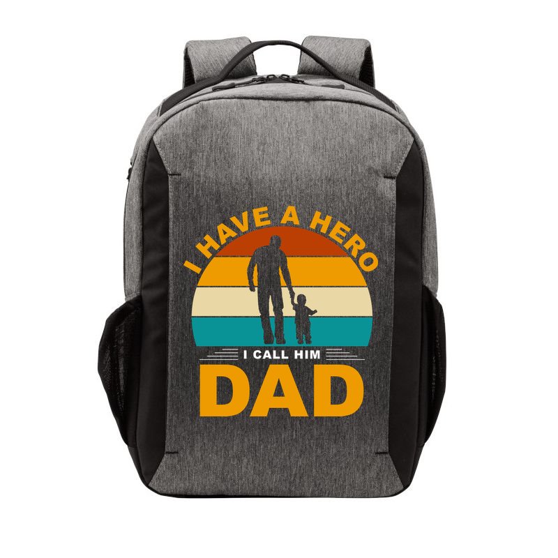 I Have A Hero I Call Him Dad Retro Sunset Vector Backpack