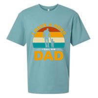 I Have A Hero I Call Him Dad Retro Sunset Sueded Cloud Jersey T-Shirt