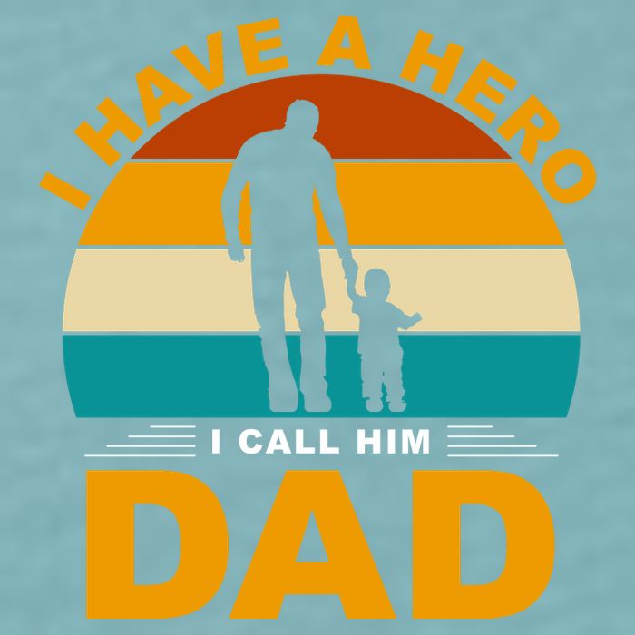 I Have A Hero I Call Him Dad Retro Sunset Sueded Cloud Jersey T-Shirt