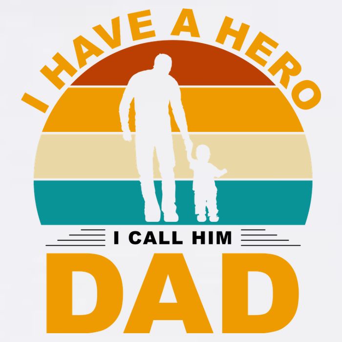 I Have A Hero I Call Him Dad Retro Sunset Garment-Dyed Sweatshirt
