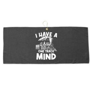 I Have A One Track Mind Trains Locomotive Engineer Large Microfiber Waffle Golf Towel