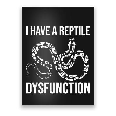 I Have A Reptile Dysfunction Snake Lover Reptiles Zoology Poster