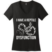 I Have A Reptile Dysfunction Snake Lover Reptiles Zoology Women's V-Neck T-Shirt
