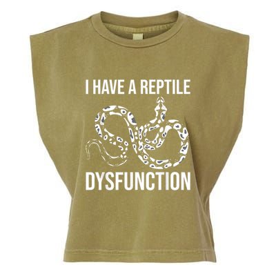 I Have A Reptile Dysfunction Snake Lover Reptiles Zoology Garment-Dyed Women's Muscle Tee