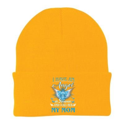 I Have An Angel In Heaven And I Call Her My Mom Missing Mom Cute Gift Knit Cap Winter Beanie