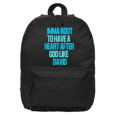 Inspirational Heart After God Like David 16 in Basic Backpack