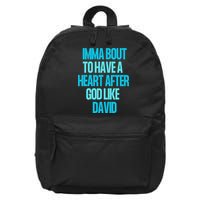 Inspirational Heart After God Like David 16 in Basic Backpack