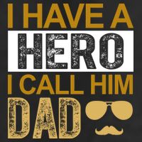 I Have A Hero I Call Him Dad Fathers Day 7 Panel Mesh Trucker Snapback Hat