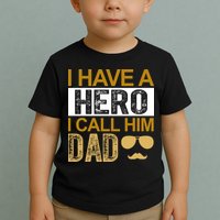 I Have A Hero I Call Him Dad Fathers Day Toddler T-Shirt