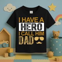 I Have A Hero I Call Him Dad Fathers Day Toddler T-Shirt