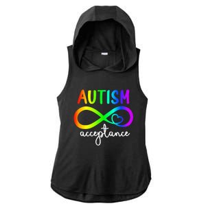 Infinity Heart Autism Awareness Acceptance Gift Ladies PosiCharge Tri-Blend Wicking Draft Hoodie Tank