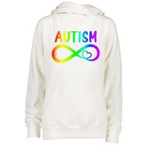 Infinity Heart Autism Awareness Acceptance Gift Womens Funnel Neck Pullover Hood