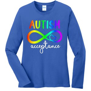 Infinity Heart Autism Awareness Acceptance Gift Ladies Long Sleeve Shirt