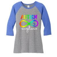 Infinity Heart Autism Awareness Acceptance Gift Women's Tri-Blend 3/4-Sleeve Raglan Shirt