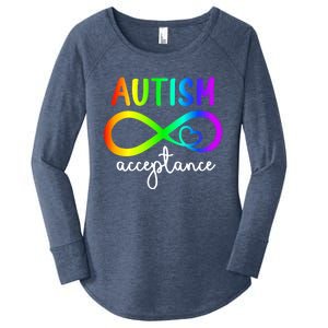 Infinity Heart Autism Awareness Acceptance Gift Women's Perfect Tri Tunic Long Sleeve Shirt