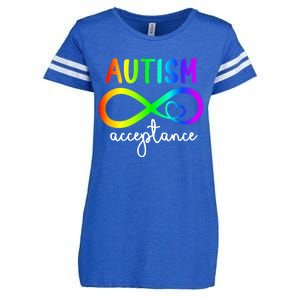 Infinity Heart Autism Awareness Acceptance Gift Enza Ladies Jersey Football T-Shirt