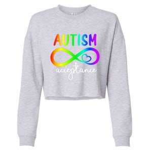 Infinity Heart Autism Awareness Acceptance Gift Cropped Pullover Crew