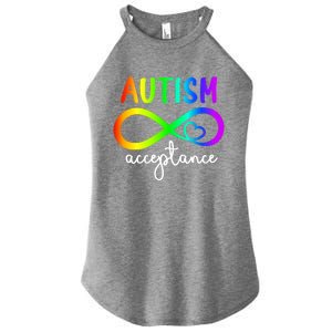 Infinity Heart Autism Awareness Acceptance Gift Women's Perfect Tri Rocker Tank