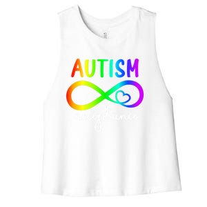 Infinity Heart Autism Awareness Acceptance Gift Women's Racerback Cropped Tank