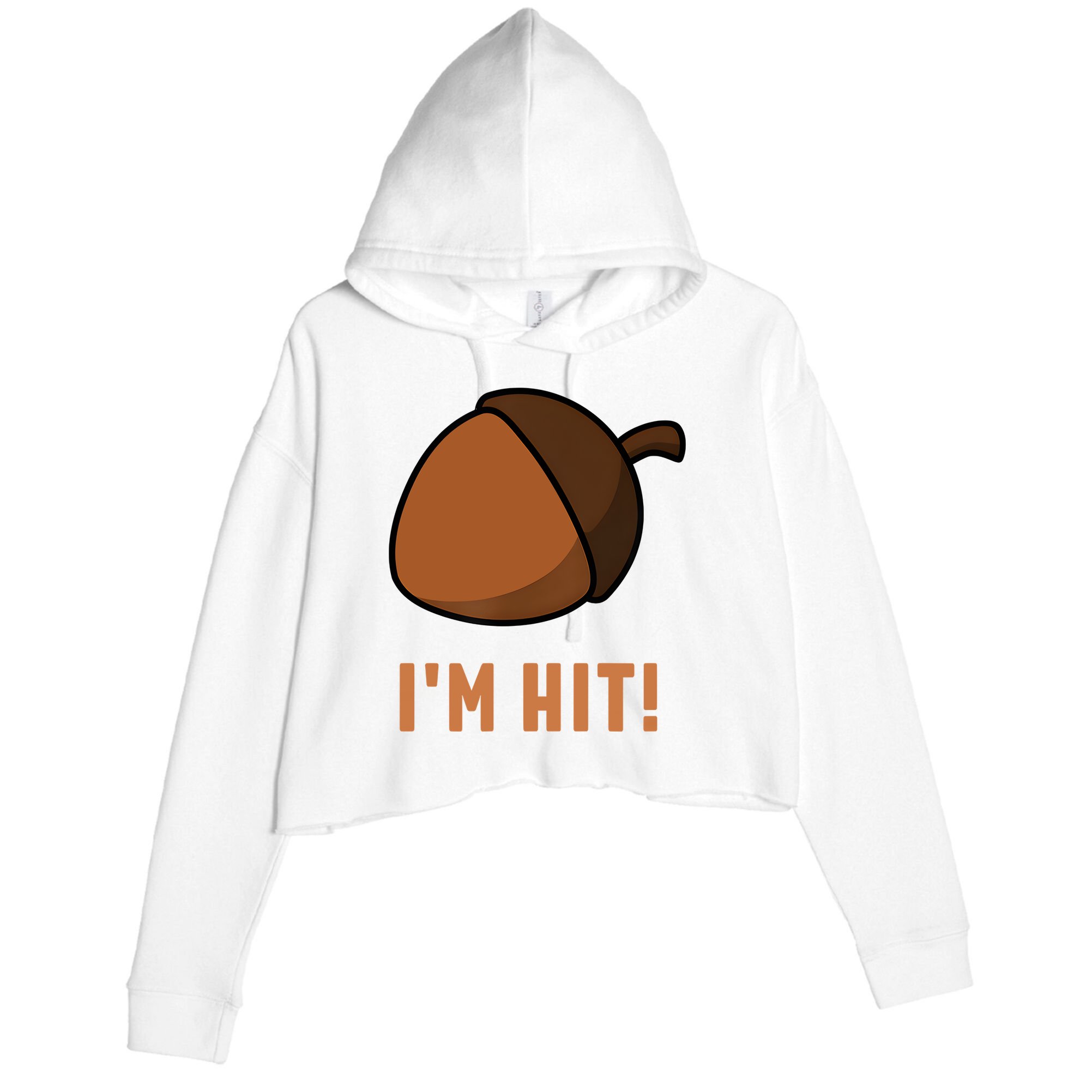 Im Hit Acorn Meme Funny Cop Parody 2024 Police Crop Fleece Hoodie
