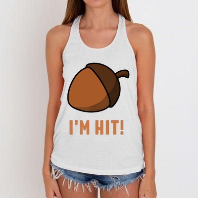 Im Hit Acorn Meme Funny Cop Parody 2024 Police Women's Knotted Racerback Tank