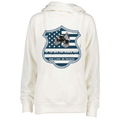 In Honor And Remembrance Of The Peace Officers Back The Blue Cool Gift Womens Funnel Neck Pullover Hood