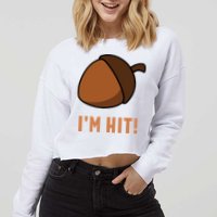 Im Hit Acorn Meme Funny Cop Parody 2024 Police Cropped Pullover Crew