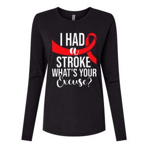 I Had A Stroke Stroke Survivor Red Awareness Ribbon Womens Cotton Relaxed Long Sleeve T-Shirt