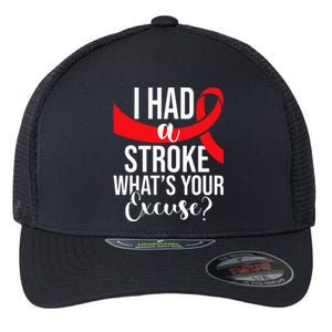 I Had A Stroke Stroke Survivor Red Awareness Ribbon Flexfit Unipanel Trucker Cap