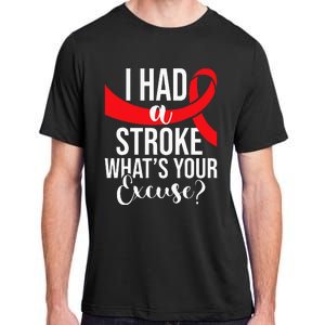 I Had A Stroke Stroke Survivor Red Awareness Ribbon Adult ChromaSoft Performance T-Shirt