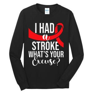 I Had A Stroke Stroke Survivor Red Awareness Ribbon Tall Long Sleeve T-Shirt